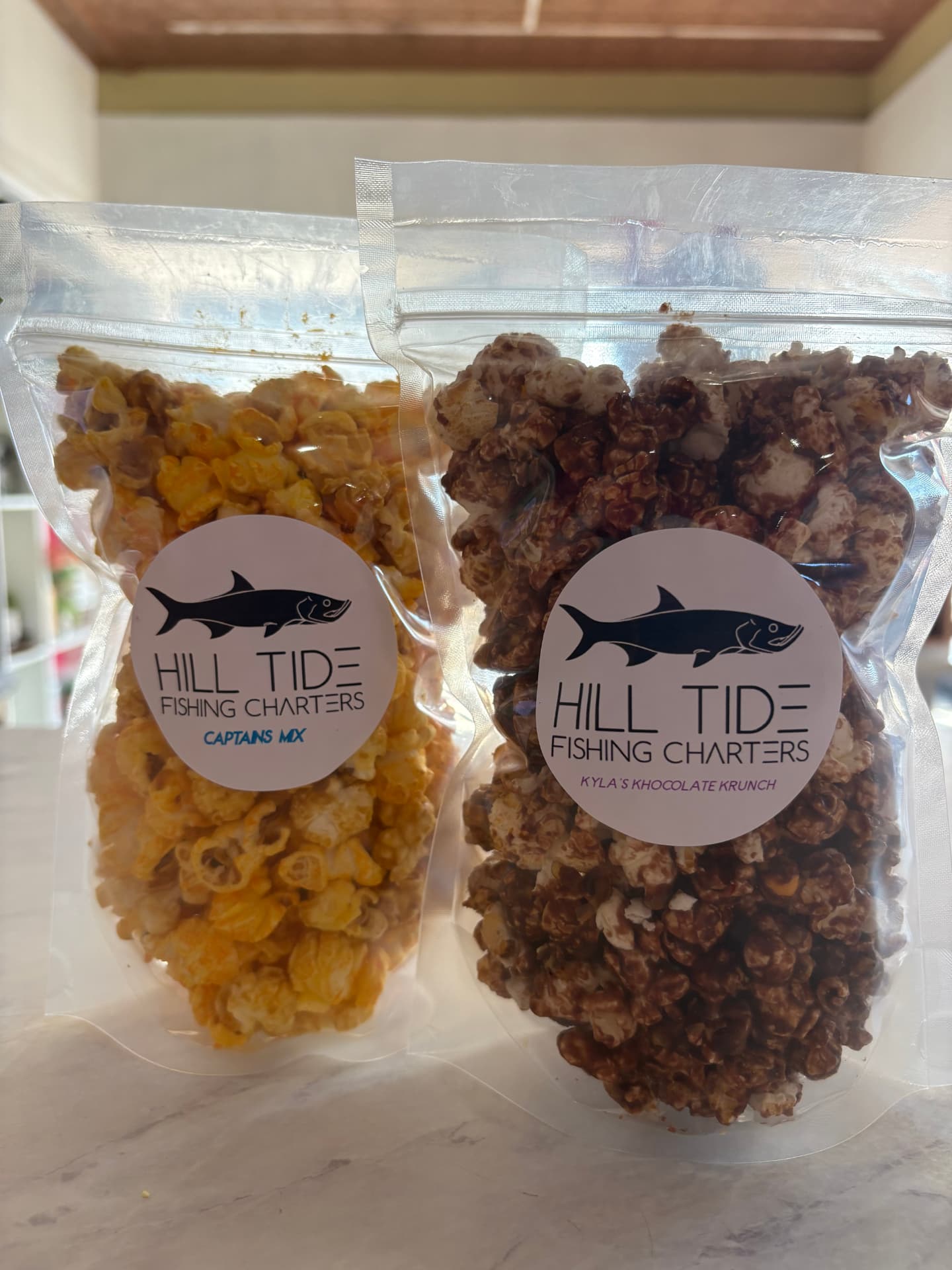 Hill Tide Fishing Charters custom popcorn bags